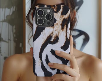 ヒョウ柄iPhoneケース | クラシックアニマルブラウンブラックデザイン