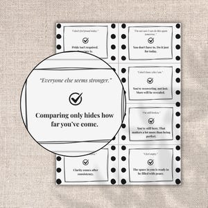 The Shift Deck – Juego de terapia para la autoestima / 52 tarjetas imprimibles de replanteamiento emocional / PDF de salud mental para llevar un diario o trabajar en grupo
