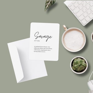Savage Definition Artwork – Fierce Printable Wall Poster | Digital Download PDF + JPG, Multiple Sizes
