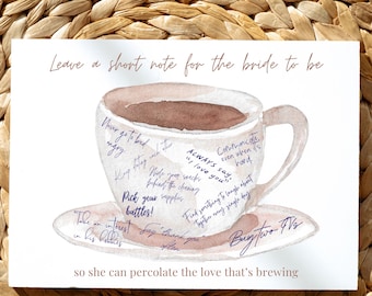 Coffee Theme Bridal Shower Guest Book Alternative (Printable JPG & PDF Sign-In Sheet)