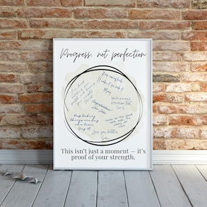 Progresso non perfezione Soberversary stampabile - Regalo incoraggiante per raggiungere un traguardo sobrio