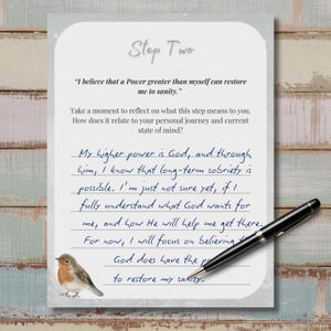 12 Steps Reflection Journal: Forest Design Recovery Workbook (Digital Download PDF)