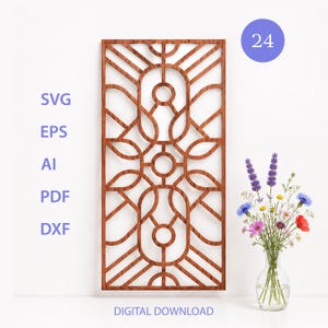 24 Ornamental Rectangular Decorative Panels Laser Cut Engraving SVG Files Wall Decor Room Dividers