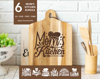 Kitchen Tray Svg Bundle 6 Designs, Cutting Board Svg, Plate svg, tray laser file board, Baking svg, mom kitchen svg cutting board laser png