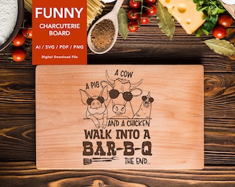 Funny SVG Charcuterie Board, Chopping Board, Cutting Board, Kitchen Towel, Laser Engraved Files, Digital, Vector, Kitchen Decor, Glowforge
