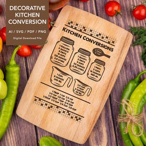 Decorative Kitchen Conversion | Kitchen SVG Design | Laser Cut Files