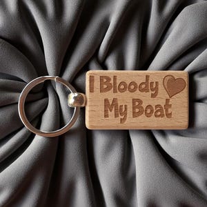 Engraved Wooden Boat Keyring - Funny Boating Gift