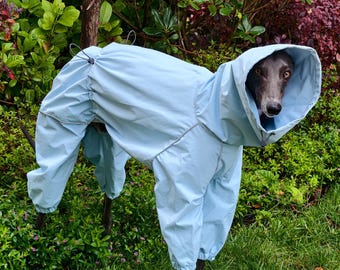 Wodoodporny płaszcz przeciwdeszczowy dla psa, ochrona na 4 nogi, płaszcz charta