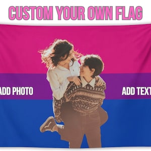 Custom Bisexual Pride Flag Tapestry: Personalized LGBTQ+ Photo Wall Art