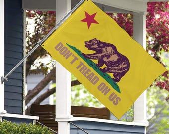 Personalized Double Side California Flag: Don't Tread On US - Patriotic Home Decor