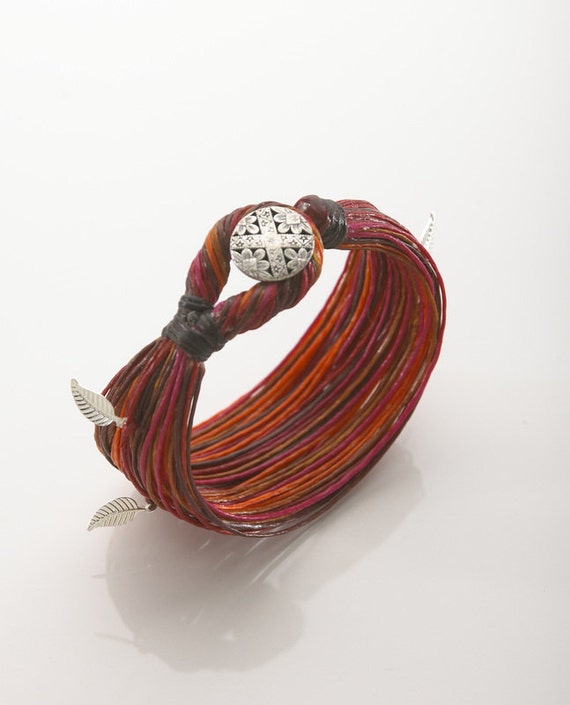 Waxed linen bracelet new arrivals