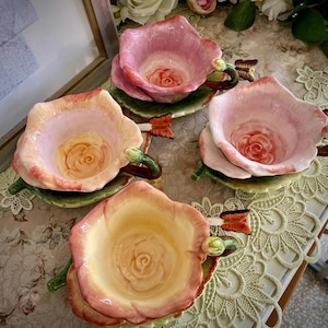 Hand-painted rose ceramic coffee cups, tea cups, fruit cups for afternoon tea, home daily use.