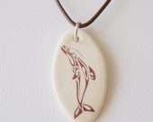 Dolphin Gift Dolphin Jewelry Ceramic Pendant Dolphin Necklace Porcelain Pendant Dolphin Jewellery Handmade Pottery Dolphin Pendant