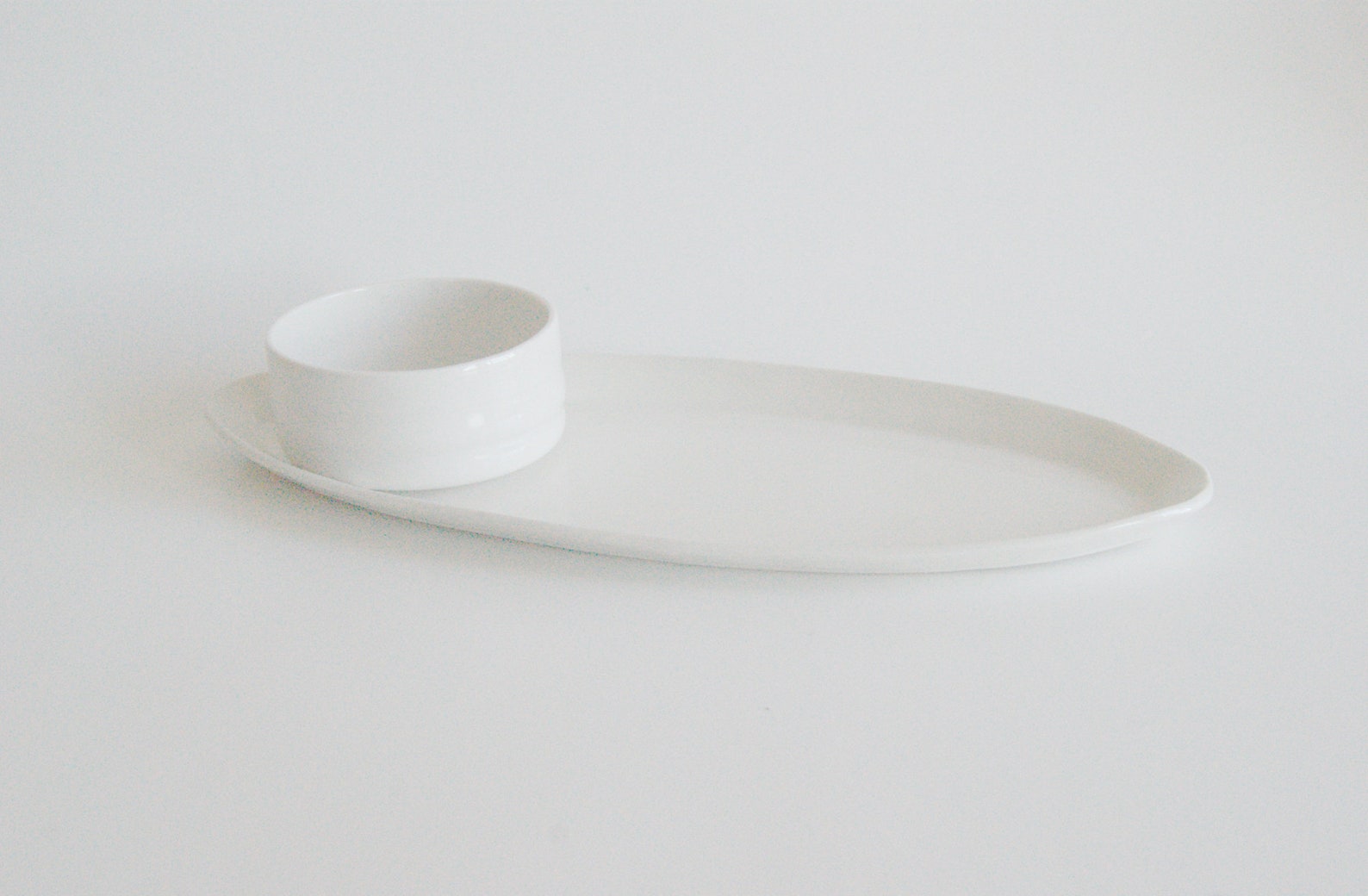 Ceramic Oval Tray White Pottery Serving Tray Hostess Gift Etsy