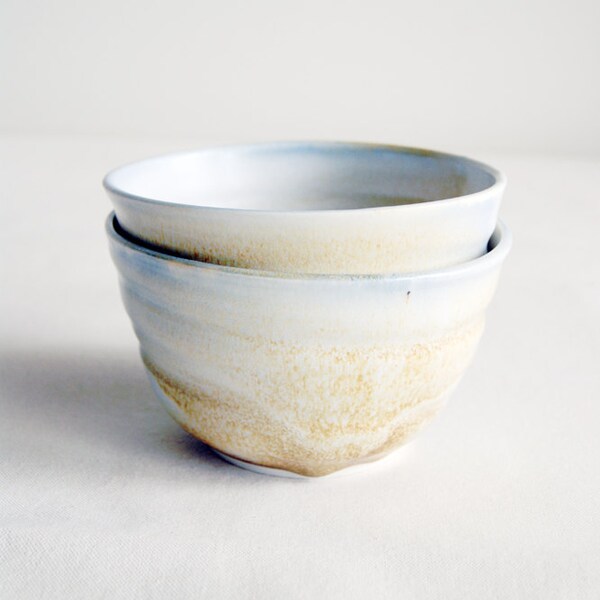 Cereal Bowls - Set of 2 Porcelain Bowls -  - Handmade Pottery Bowls - Soup Bowls - Breakfast Bowls