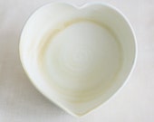 Heart Bowl - Handmade Pottery Heart Shaped Bowl in Cream Glaze - Mothers Day Gift