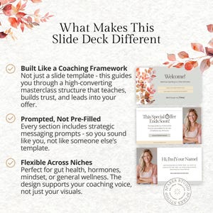 Webinar Slide Deck for Health & Wellness Coaches - Canva Masterclass Template for Online Workshops, Coaching, Courses Presentations Webinars