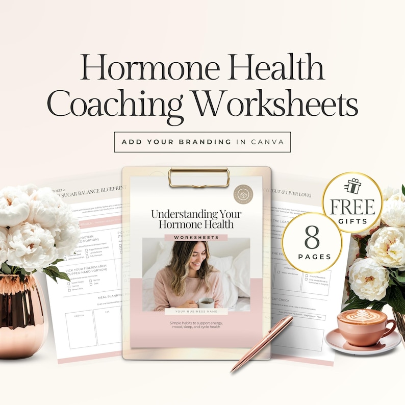 Hormone Health Worksheets Canva Template for Coaches | Women’s Wellness ...
