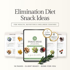 Ideas de refrigerios para dietas de eliminación (libro electrónico), 24 refrigerios saludables para el intestino, recurso para un asesor de salud holística, guía sin gluten y baja en histamina