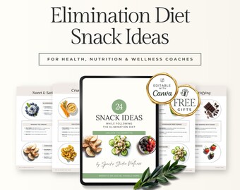 Elimination Diet Snack Ideas eBook, 24 Gut-Friendly Snacks for Clients, Holistic Health Coach Resource, Low Histamine, Gluten Free Guide