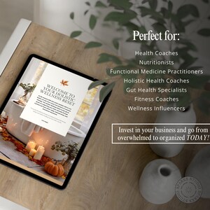 Holistic Health Coaching Ebook Template – Fall Wellness Reset Guide & Workbook, Canva Template for Coaches, Seasonal Client Handout