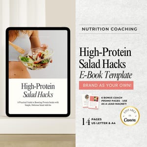 High Protein Canva Ebook - Nutrition Coach Template - Health Lead Magnet - Editable Nutrition Guide - Fitness Coaching High Protein Resource