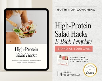 High Protein Canva Ebook - Nutrition Coach Template - Health Lead Magnet - Editable Nutrition Guide - Fitness Coaching High Protein Resource