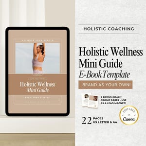 Lead Magnet Template - Holistic Wellness Ebook - Editable Canva Template - Naturopath Guide - Coaching Funnel - Done For You Resource