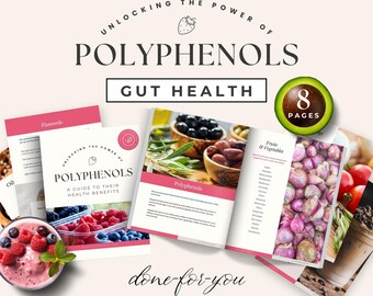 Gut Health Polyphenols Guide Template | Customizable Canva Wellness Resource for Health Coaches | Gut Lead Magnet & Client Guide | 33FYQF