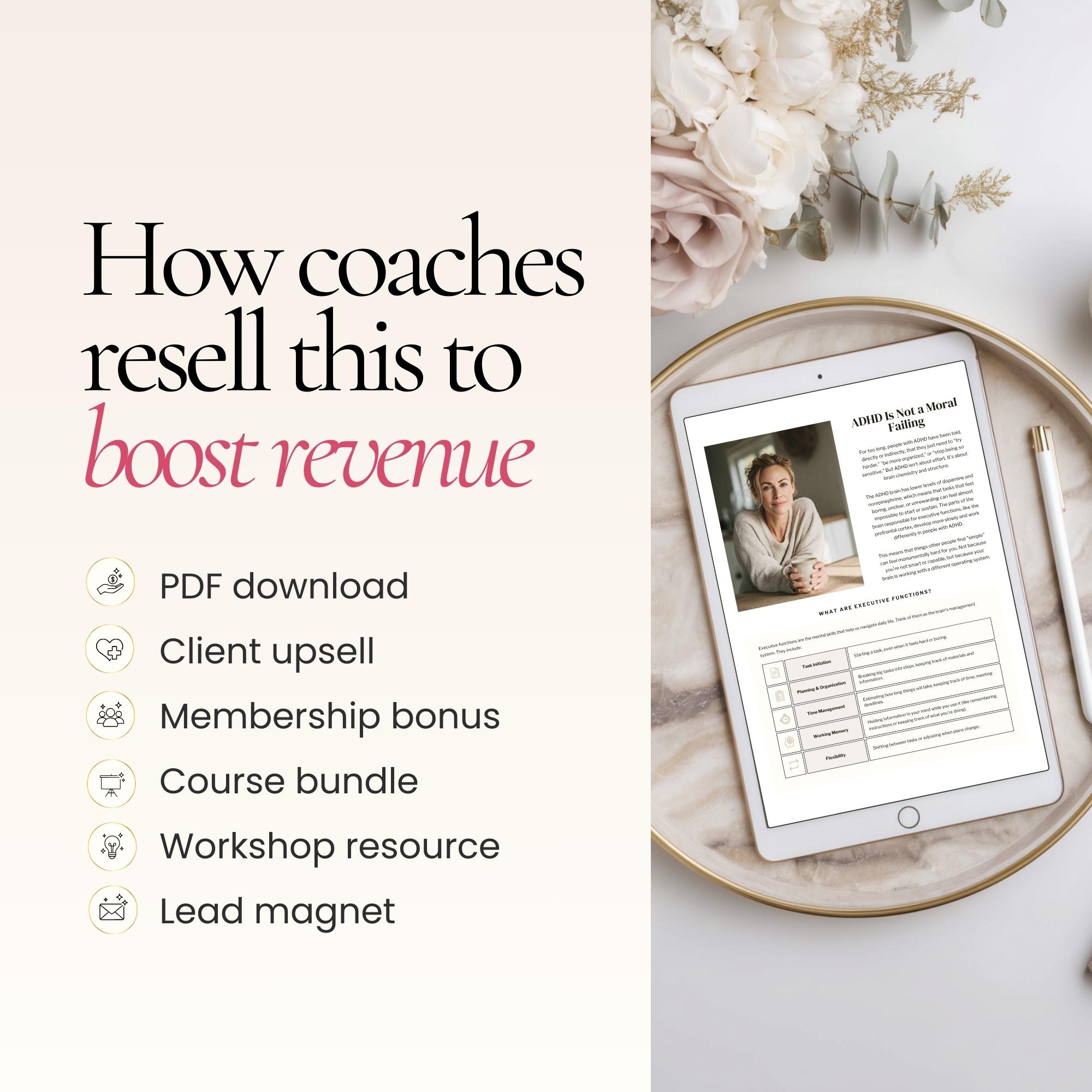 ADHD Executive Function Guide Workbook Canva Template for Coaches ...