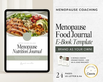 Menopause Nutrition Journal Template, Hormone Health Tracker Canva Templates, Coaching Toolkit, Wellness Worksheets, Symptom Tracker Planner
