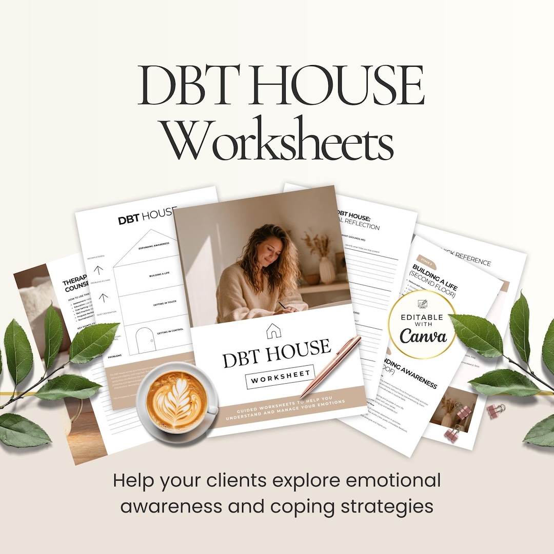 DBT House Worksheet Canva Template, Emotional Regulation Coping ...