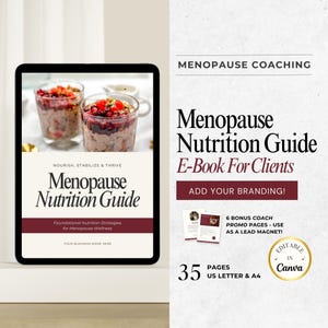 Menopause Nutrition Guide for Midlife Women - Hormone Health Coaching Ebook - Editable Canva Template - Wellness Lead Magnet for Coaches