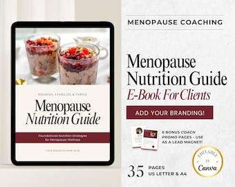 Menopause Nutrition Guide for Midlife Women - Hormone Health Coaching Ebook - Editable Canva Template - Wellness Lead Magnet for Coaches