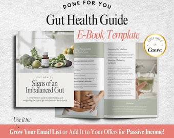 Gut Health Guide for Coaches - Nutrition Guide Template - Gut Health Content - Gut Imbalance Resource Holistic Wellness Canva Ebook Template