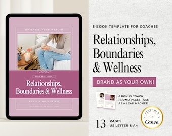 Holistic Wellness Guide for Coaches - Natural Anxiety Remedies - Grounding Practices - Supportive Relationship eBook Template for Canva