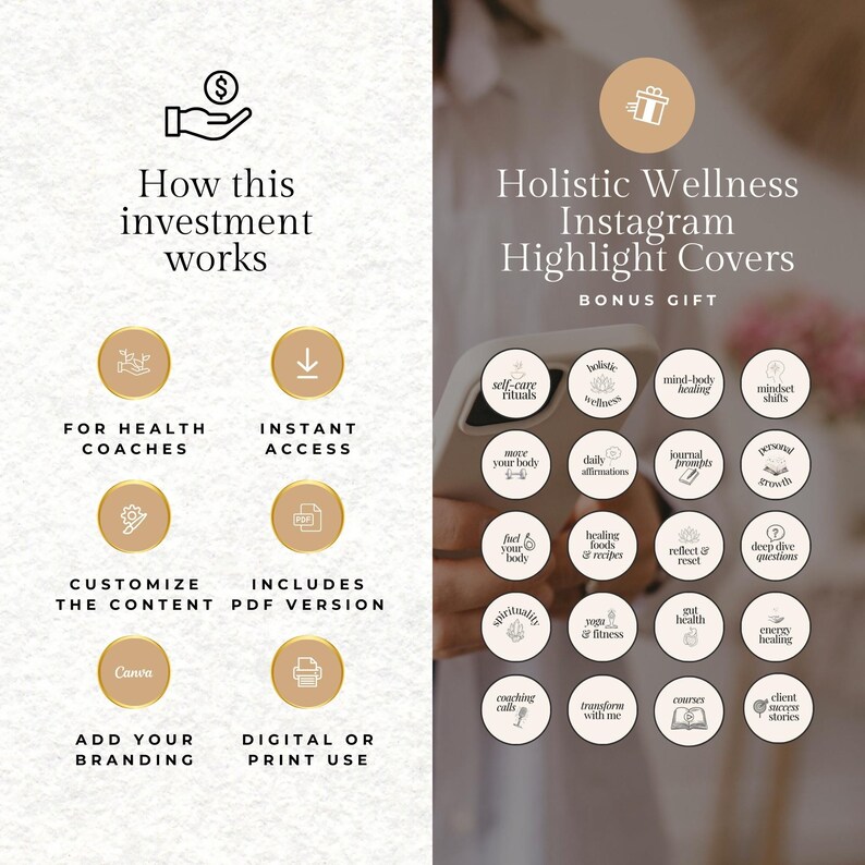 Holistic Health Coaching Ebook Template – Fall Wellness Reset Guide & Workbook, Canva Template for Coaches, Seasonal Client Handout