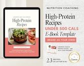 High Protein Recipe Ebook For Coaches, Canva Nutrition Template, Fitness Coach Lead Magnet, High Protein Meal Plan, Downloadable Meal Guide