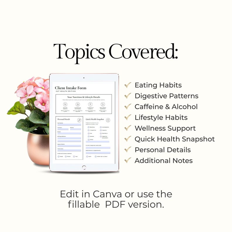 Gut Health Client Intake Forms for Health & Nutrition Coaches ...