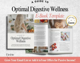 Gut Health Guide for Coaches - Anti-Inflammatory Meal Plan - Editable Canva Template - Holistic Nutrition Ebook - Lead Magnet Resource