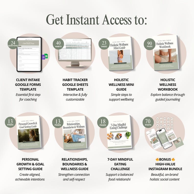 Holistic Coach Bundle - Canva Templates for Wellness Coaches - Intake ...