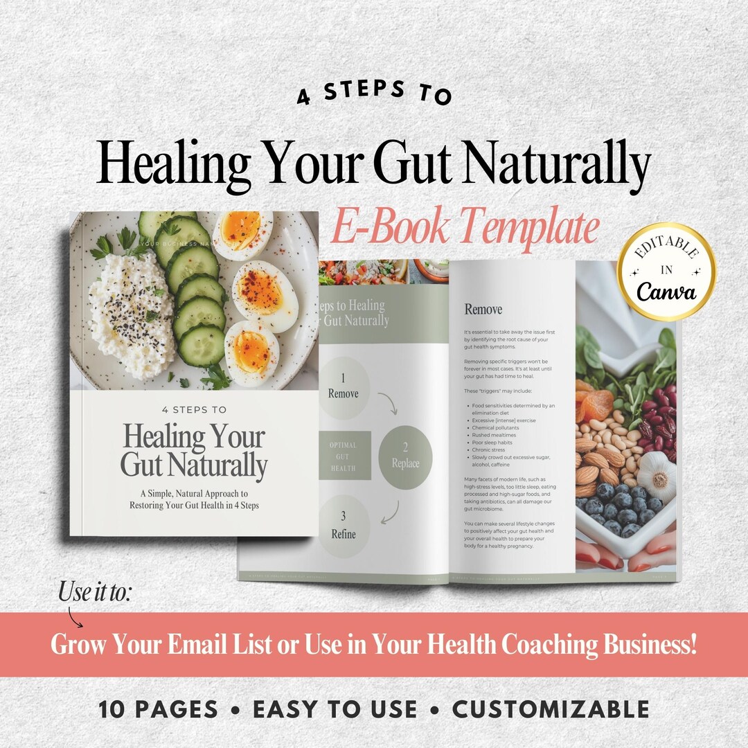 Gut Reset Plan - Canva Lead Magnet - Gut Health Guide Ebook - Anti ...
