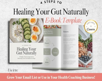 Gut Reset Plan - Canva Lead Magnet - Gut Health Guide Ebook - Anti Inflammatory Diet - Customizable for Gut Health Coaches & Nutritionists