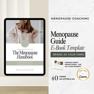 Menopause Ebook Vorlage, Menopause Guide, Hormon Gesundheit Coach Vorlage, Perimenopause Coach Digital Printable Canva, Fitness & Ernährung