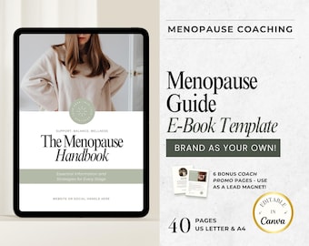 Menopause Ebook Template, Menopause Guide, Hormone Health Coach Template, Perimenopause Coach Digital Printable Canva, Fitness & Nutrition