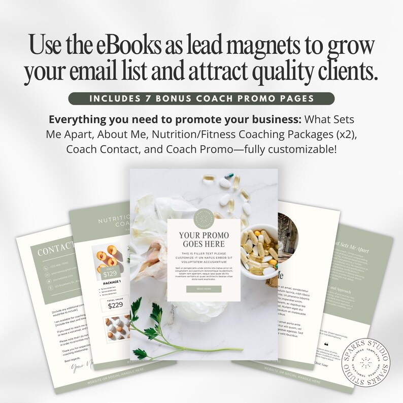 Meal Prep & Planning Lead Magnet Toolkit for Coaches, Canva Templates ...