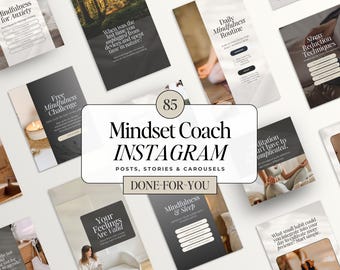 Mindset Coaching Carousels, Story Templates for Mindset Coach, Mindset Coaching Bundle, Mindset Coach Instagram, Mindset Social Post Canva