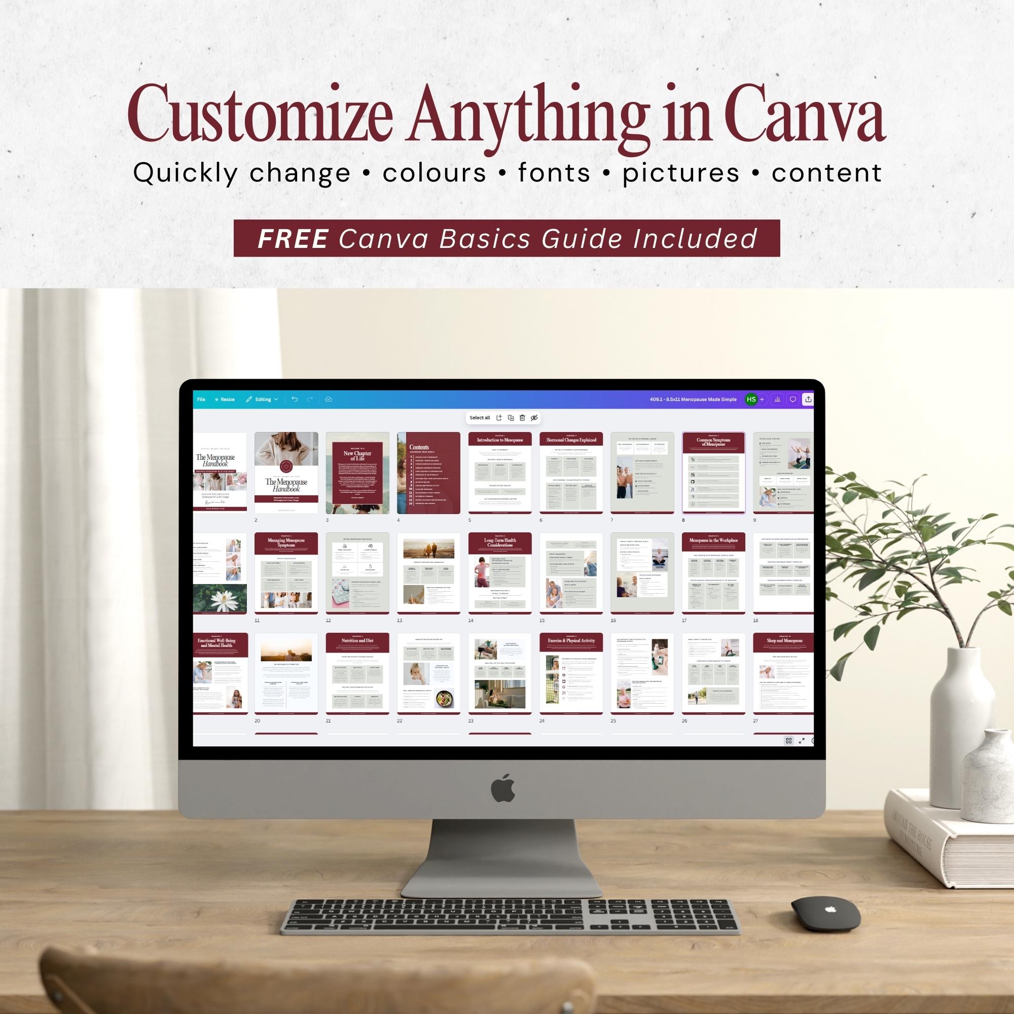 Menopause Guide Canva Template, Hormone Health Ebook for Women, Health ...