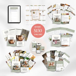 Gut Health Coach Bundle, Gut Health Guide Lead Magnet, Nutrition Coach Client Forms, Meal Plan Templates, Instagram Post  Templates, Canva