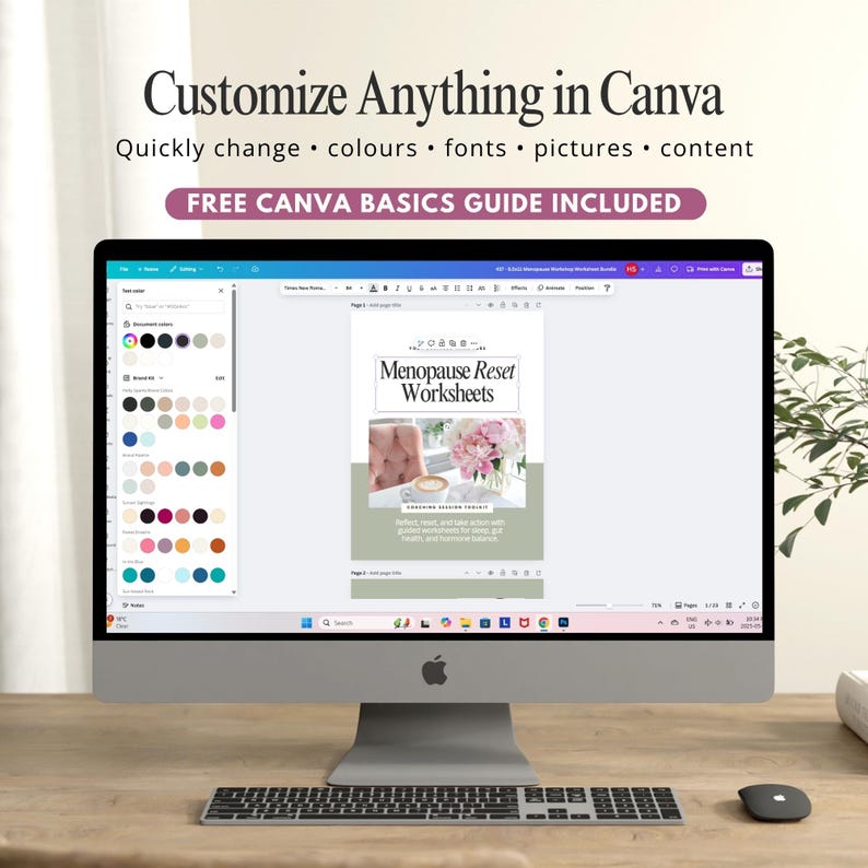 Menopause Worksheets - Canva Templates - Hormone Health - Symptom Tracker - Coaching Toolkit - Perimenopause Support - Client Resource